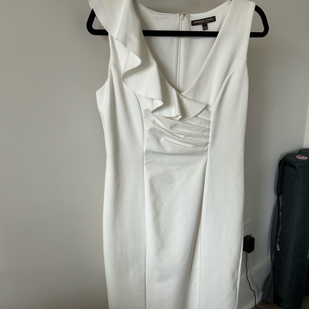 Adrienne Vittadini One Shoulder White Dress